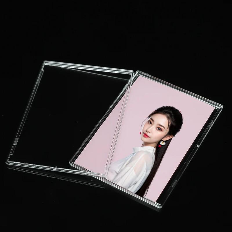 20/1x Clear Acrylic Card Holder with Triangle Display Stand Idol Photo Protective Sleeves Transparent Gaming Trading Card Holder