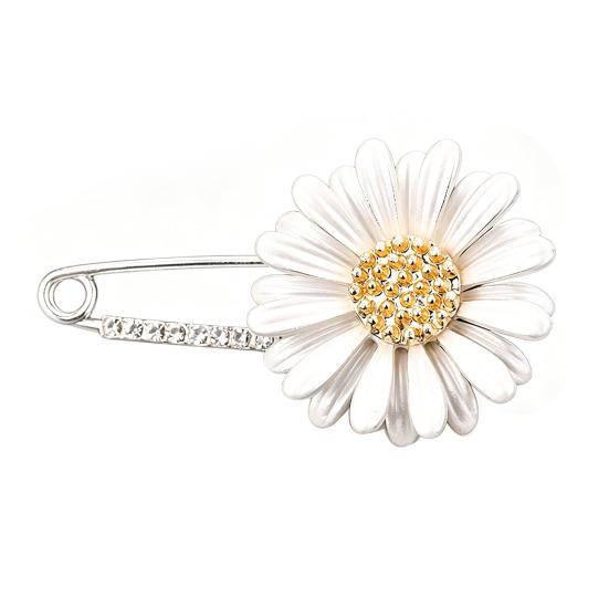 

Women Brooch Sparkling Rhinestones Chrysanthemum Shape Lapel Pin Suits Coats Bags Scarves Badge Versatile Accessory B
