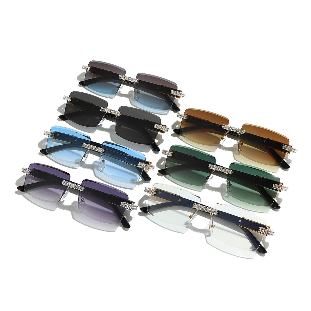 Luxe Strass Zonnebril Dames Heren Feest Rechthoekig Flits Cheetah Diamant Uv400 Zonnebril