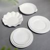 ZISIZ White Melamine Round Dinner Plate Set