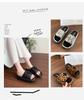 Cross Flower Small Man Increases Height Thick Sole 2025 New Summer Cool Slippers Women's Shoes Wear Leopard Print One-word Slippers