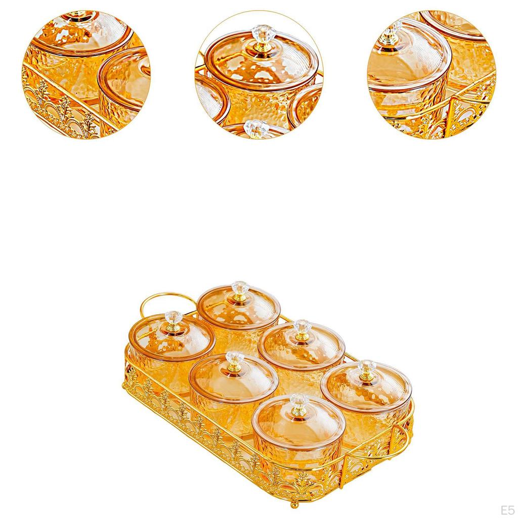 Dried Fruit Plate Appetizer Serving Tray with Stand Multipurpose Nordic Candy Nuts Dish Lid for