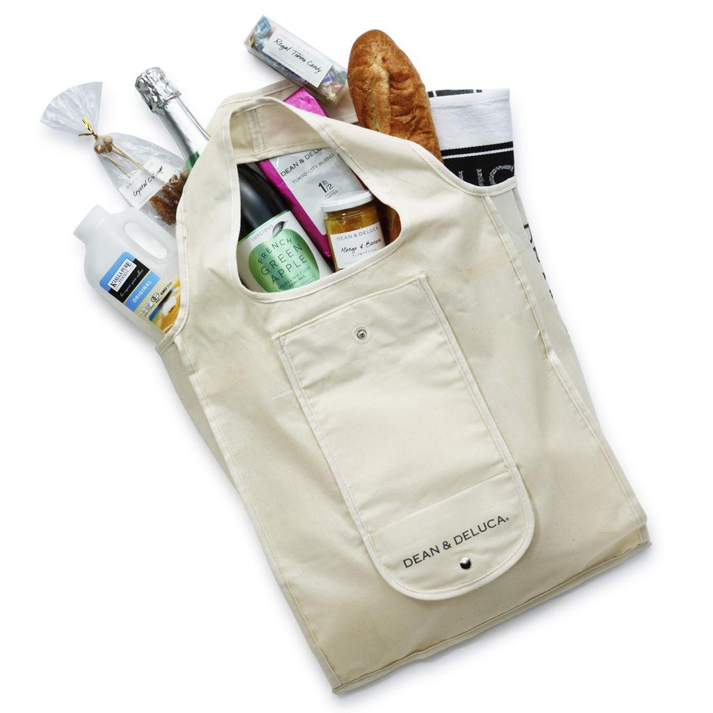 Shopping eco plastic my 43 x 37 x 14 cm [Dean & Deluca] bag, natural, bag, foldable, lightweight, compact, bag, bag,