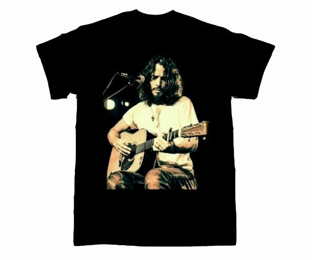 Chris Cornell Gitar T shirt Men And Women Black Short Sleeve Shirt Size S-2345XL Unisex T-Shirt