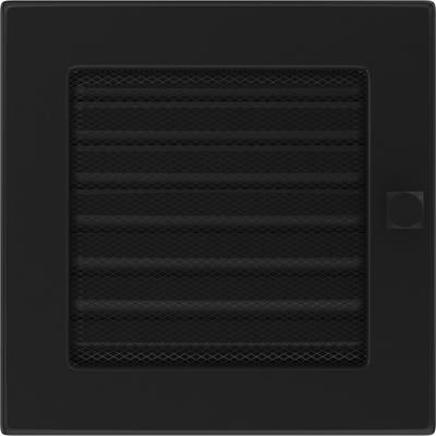 Lüftungsgitter 17x17 schwarz mit Jalousie