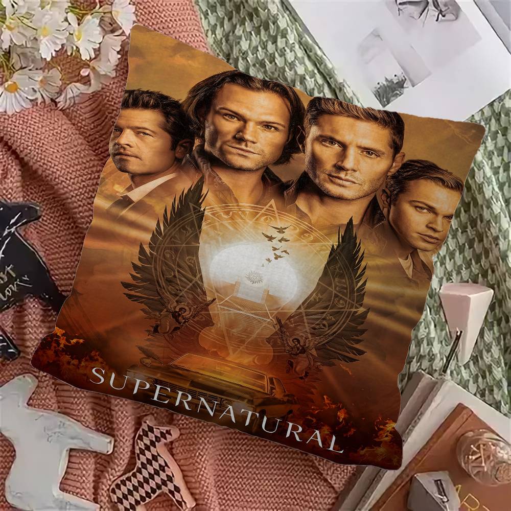 S-Supernatural Tv Play Pillow Gift Home Office Decoration Bedroom Sofa Car Cushion Cover Case 45X45