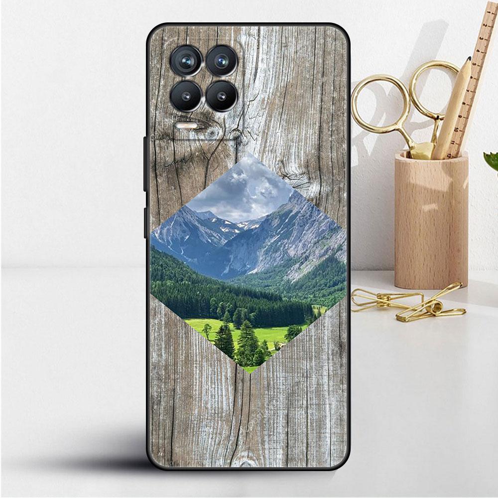 Wald Geometrie Holz Natur Hülle Für Realme 8 C21y GT Neo 2 3 8i C21 7 C11 6 C12 C35 C3 GT 9 Pro C12 Silikon TPU Handyhülle