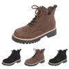 Women's Comfortable And Versatile Round Toe Thick Heel Lace Up Ankle Boots Women's Boots & Booties Lace Up