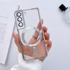 Suitable for Samsung S24 Electroplated Transparent Mobile Phone Case Full Inclusive Lens Film S22ultraCD Pattern Magnetic S23 Soft Case