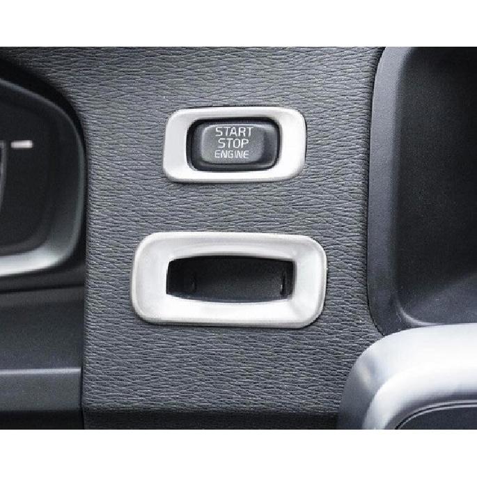 For Volvo S60 2011-2018 Silver Titanium Start Button Ignition Switch Cover Trim