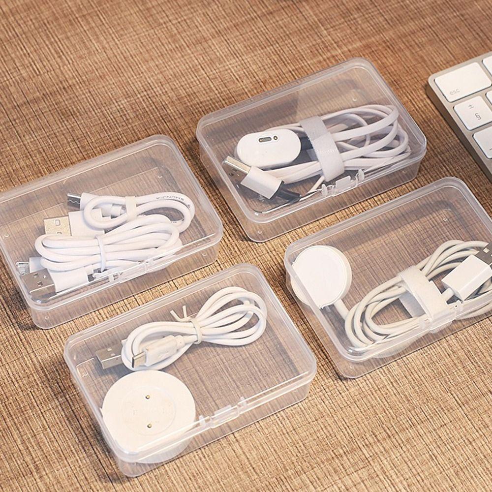Durable Cable Organizer Box Clear Desktop Cable Organizer Data Cable Storage Box Travel Ready