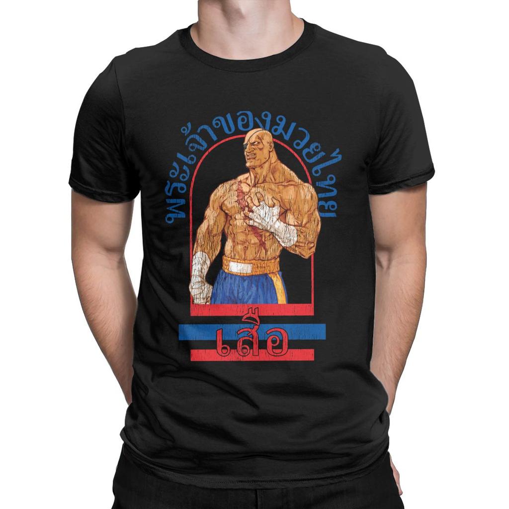 Sagat God Of Muay Thai Gym street fighter thai boxing Men's T Shirt Short Sleeve Crew Neck T-Shirt 100% Cotton Plus Size Tops