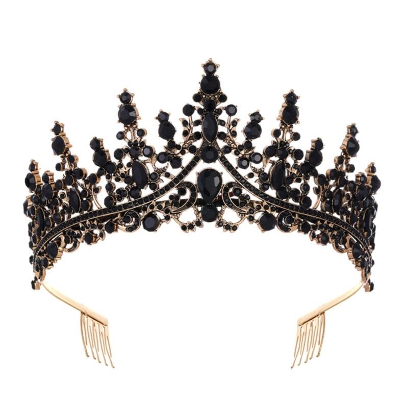 Sparkling Rhinestones Bridal Crowns with Secure Hair Comb Grip Wedding Headpiece For Bride Ceremony and Photography Props