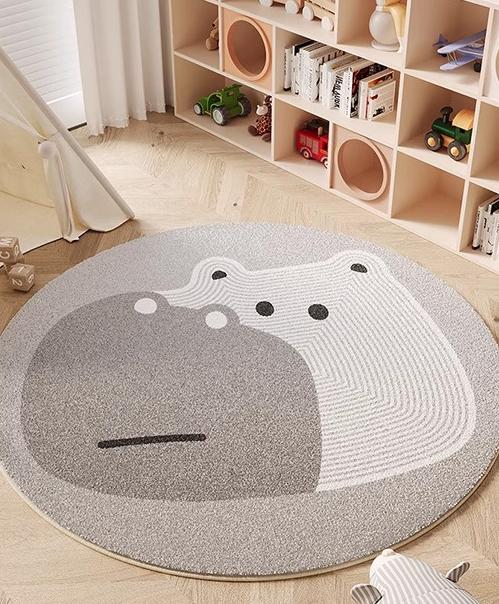Cartoon Pattern Bedroom Decor Plush Carpet Thicken Washable Rug Cute Round Carpets for Living Room Fluffy Soft Lounge Floor Mat