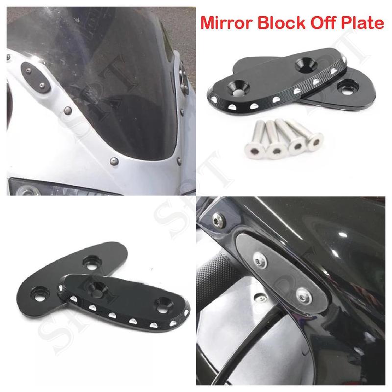 Fit For Suzuki GSXR 1300 GSX-R Hayabusa 1999-2000 Motorcycle Accessories Mirror Block Off Plates Mirrors Blanking Base Hole Caps