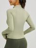 Juyitang Women's Slim Fit Long Yoga Jacket - Nude High Collar Fitness Top