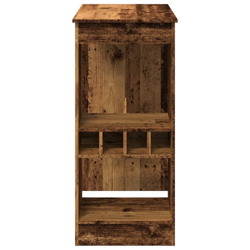 Vidaxl Bar Table With Compartments, Solid Wood, 90X47.5X103.5 Cm