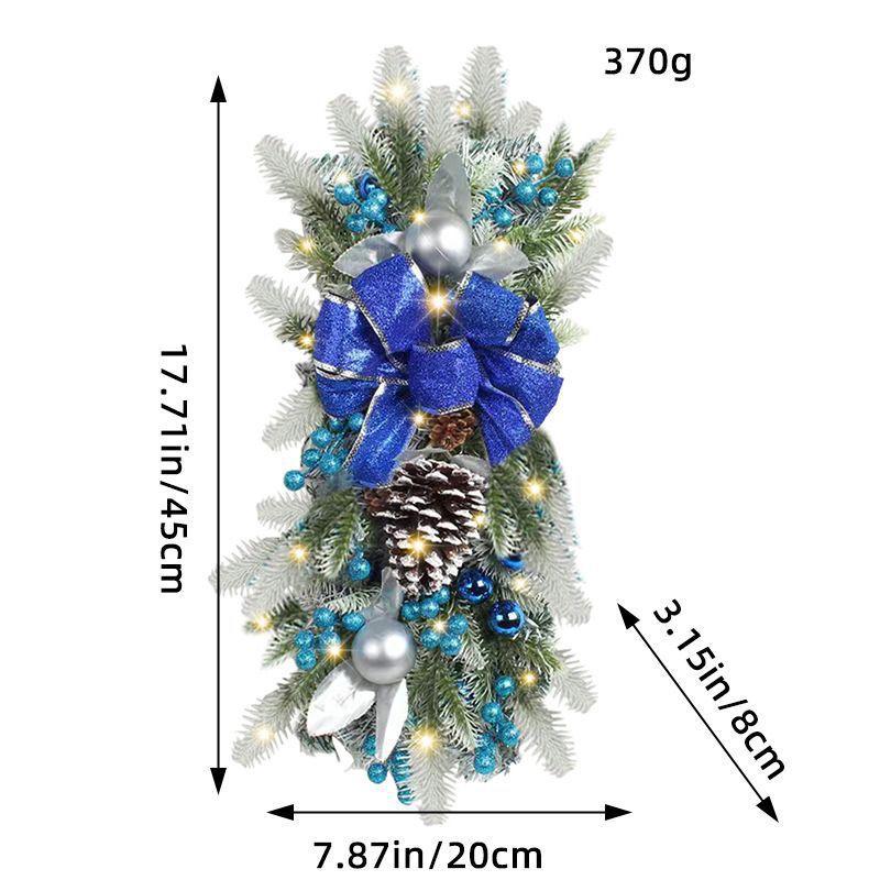 Weihnachtskranz Rattan Türvorhang Anhänger Zuhause LED Leuchtend Treppe Über Kopf Dekorativ Türhänger Weihnachtsdekorationen