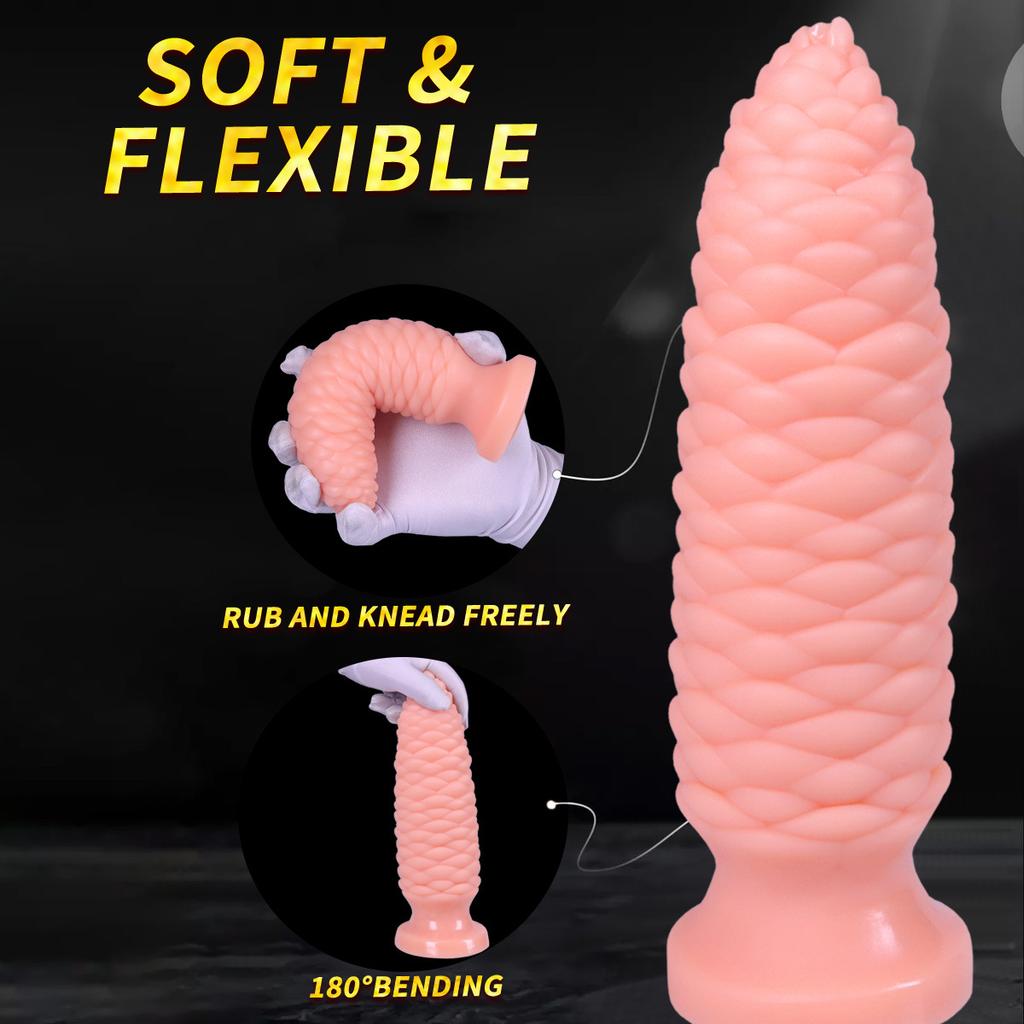Extra Large PVC Soft Dildo Fisting Particles Anal Plug Masturbator Anal Dilator Adult Sex Toy Big Dick Strap On Penis