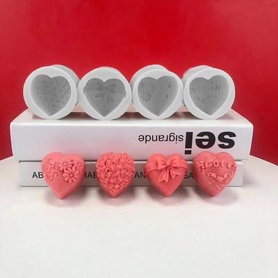 Liebe Rose Schleife Silikonform Romantischer Valentinstag DIY Schokoladenbonbonformen Küche Backen Kuchen Dekor Werkzeug Kerzen Seifenform