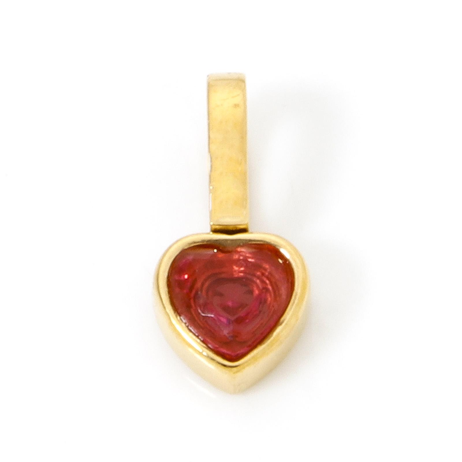 

304 Stainless Steel Valentine s Day Charm Pendant 14K Gold Plated Heart Mini Multicolour Cubic Zirconia 11mm x 5.5mm, 1 Piece