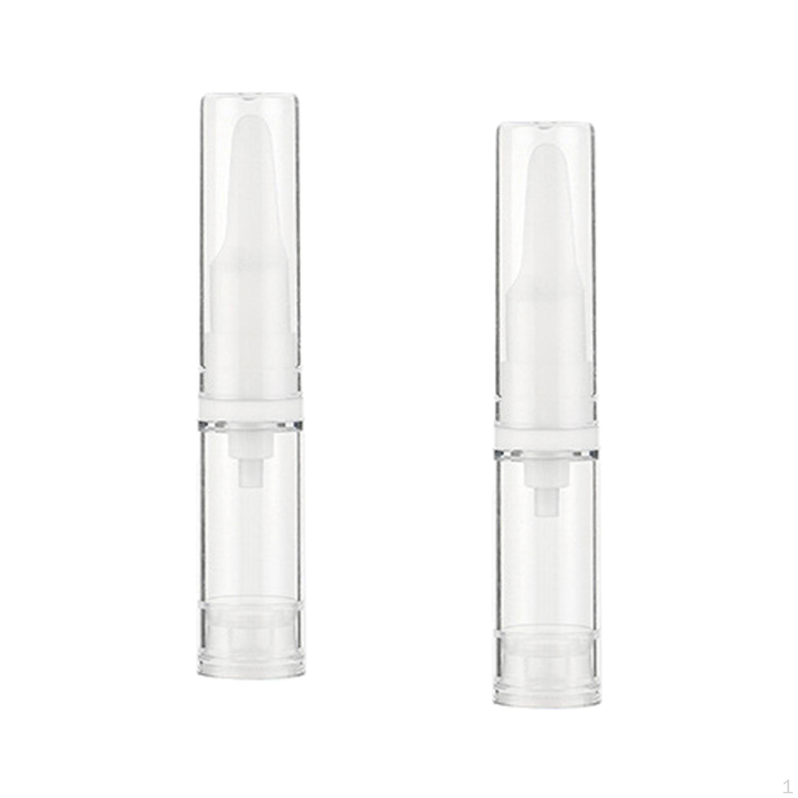 2 Pieces Airless Lotion Pump Bottles Empty Refillable Travel Press 10ml