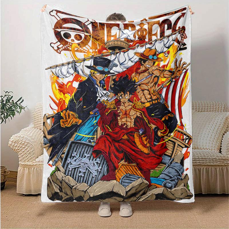 1pc One Piece Adventure Soft Throw Blanket Flannel All Season Light Weight Living Room/Bedroom Warm Blanket. M7270160