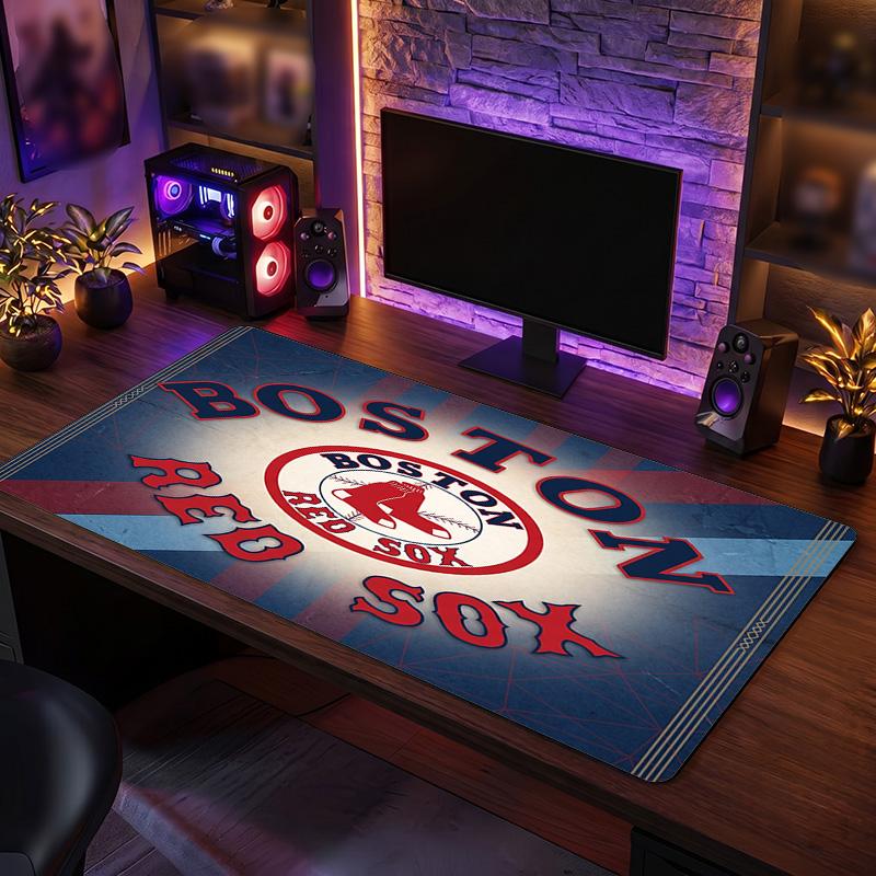 Boston Red Sox Muster Mauspade Anti?Rutschfeste Gummi-Schreibtischunterlage Für Gaming Arbeiten Desktop-Dekoration