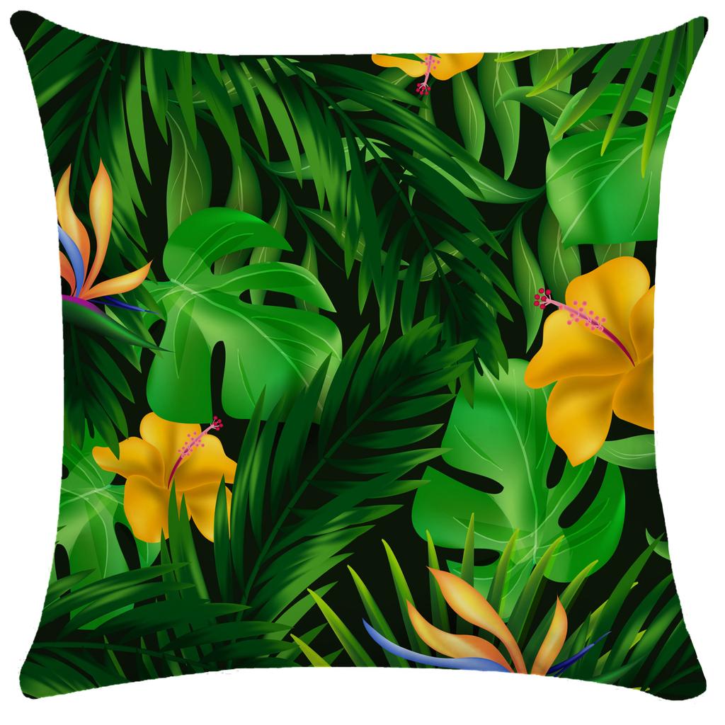 Green Plant Leaf Pillow Case Decorative Pillowcases Plush Cushion Cover 50X50 Nordic Leaves Throw Pillowslip Hotel Garden 45X45