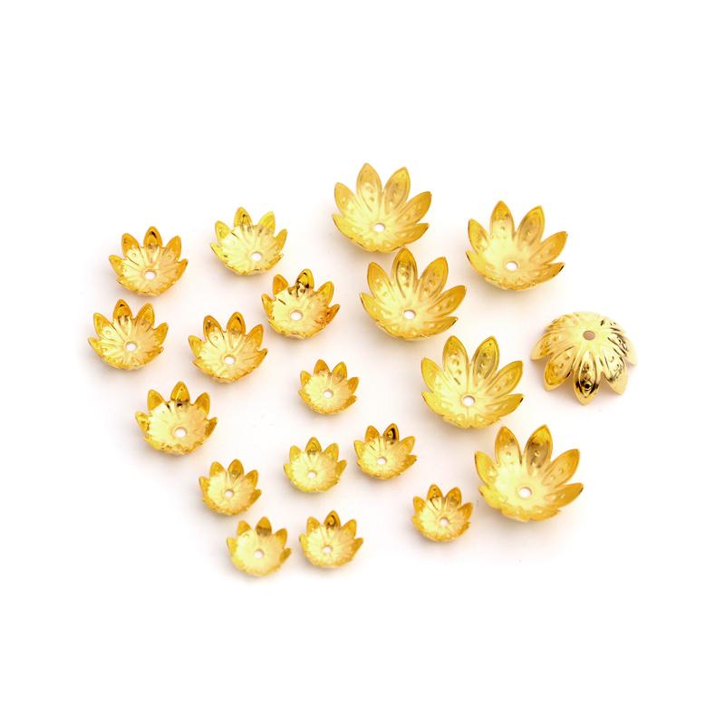 100Pcs Flowers Beads Caps 8/10/12mm Lotus Spacer beads Pendant Bead Tray for Jewelry Making Charms DIY Bracelet Necklace Earring