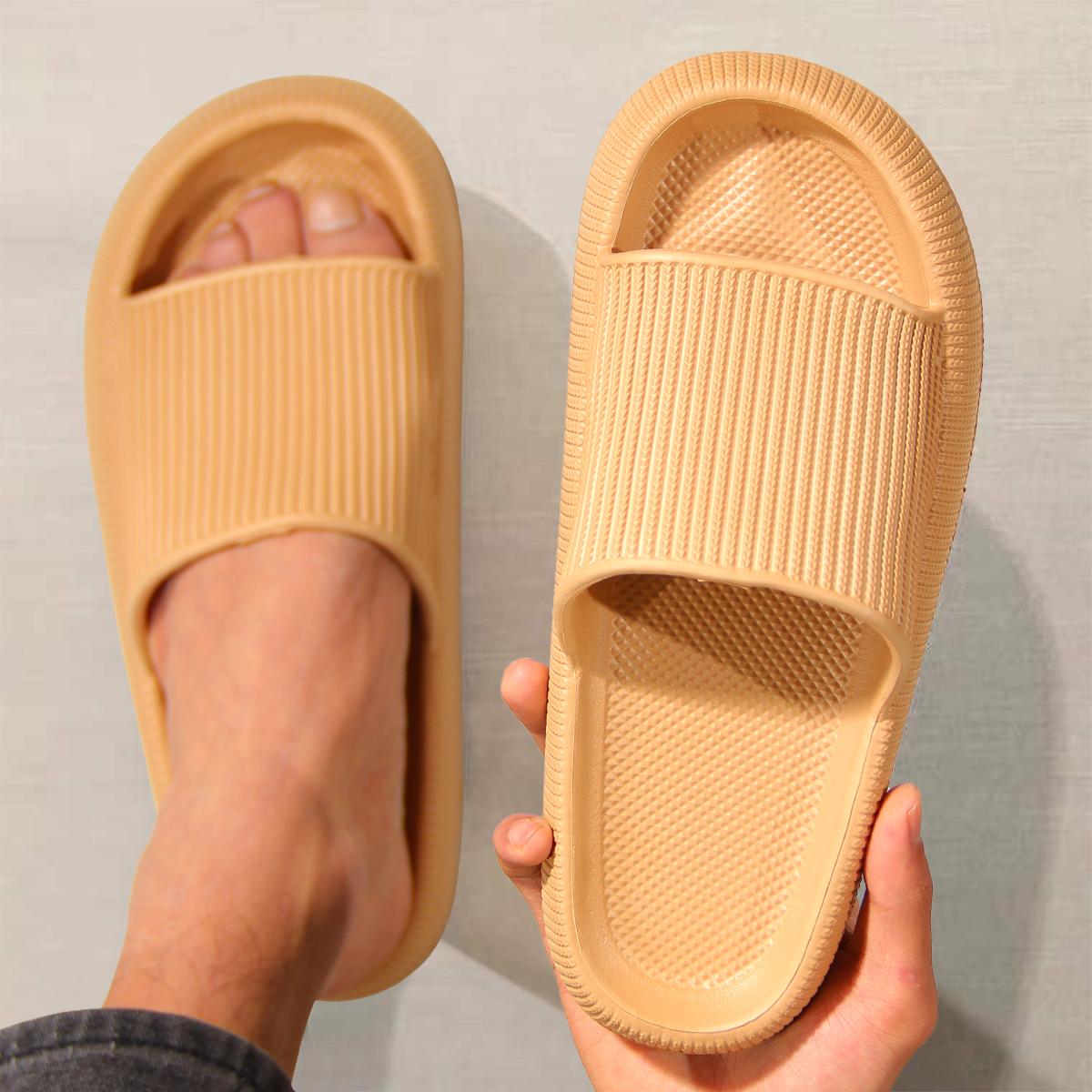 

Step on the Sense of Shit Тапочки Летняя домашняя одежда Мягкая подошва Нескользящая обувь Eva Simple МУЖСКИЕ тапочки 36-37 хаки