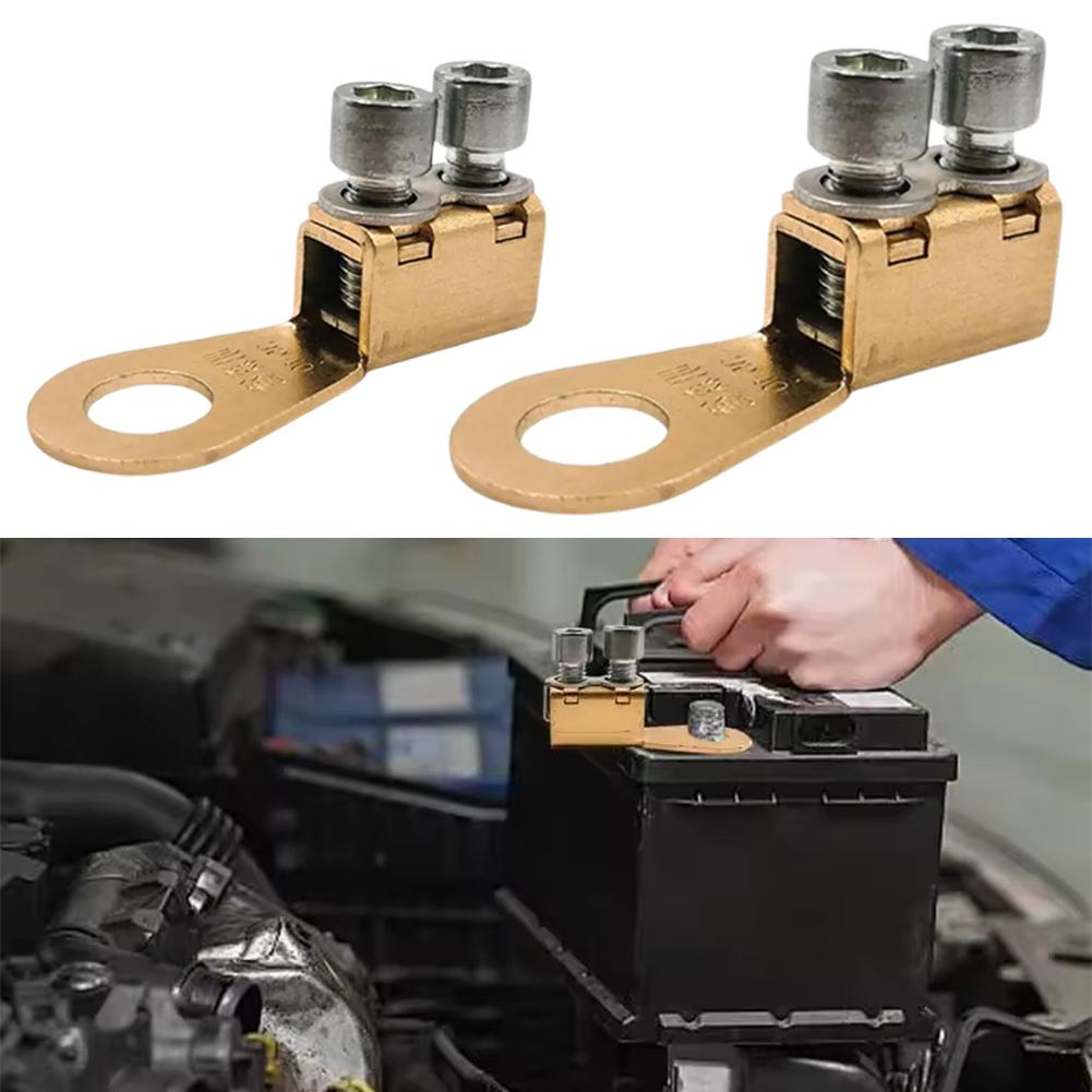 Car Battery Terminal Blocks Pure Copper Cable Ends Block Clip Post Wear-Resistant Junction Battery Terminals Car Accessorie C7B9