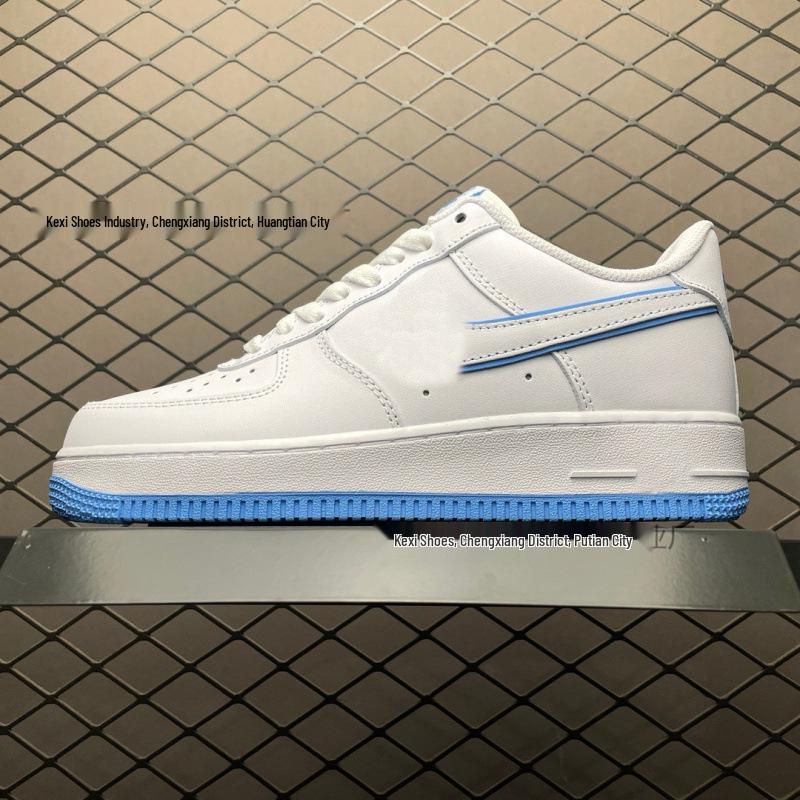 AF1 Air Force 1: Pure White Women's & Men's Low-Top Shoes in Wheat Color - Casual Couple Style.