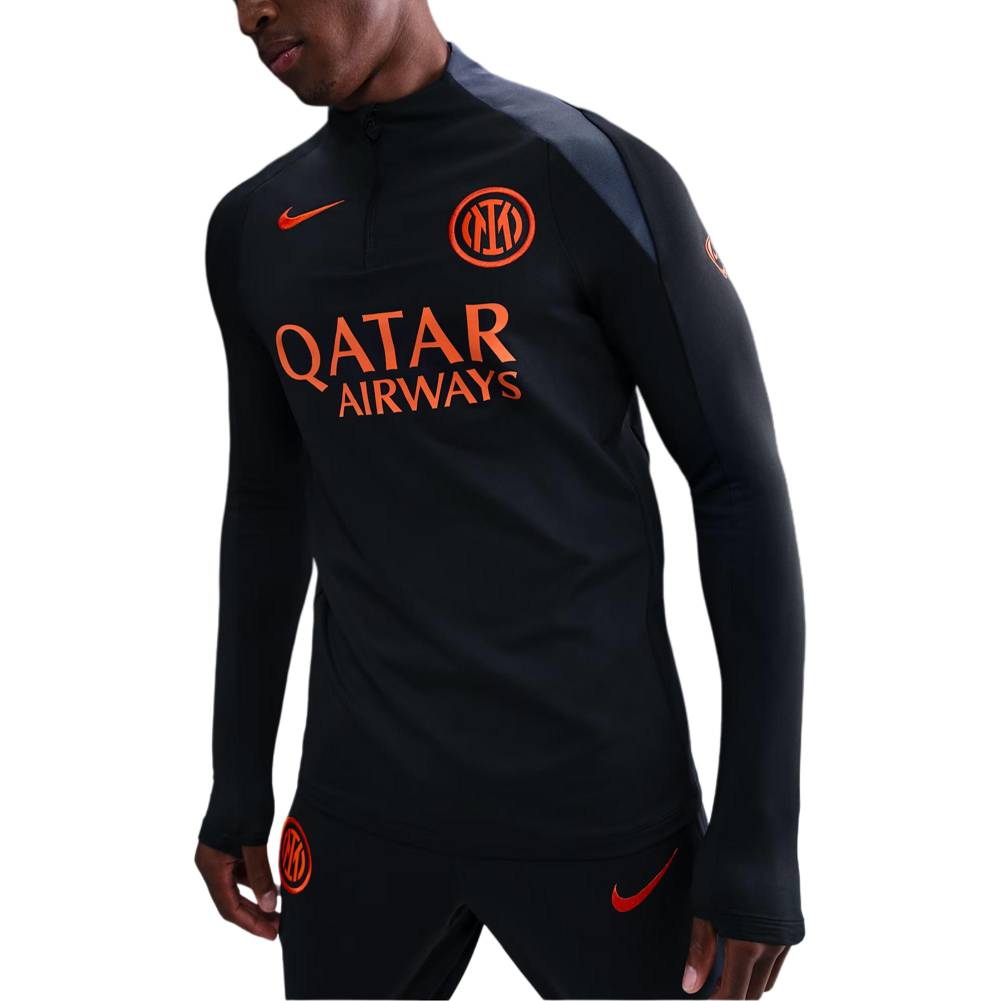 Nike Inter Milan Soccer Jersey Men s Black/Thunder Blue/Safety Orange HV8618-010 M