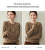 Maglione da donna in cashmere a girocollo: Lavorazione a treccia spessa, Morbido cashmere di capra, Ideale per Autunno/Inverno.