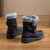 Women's Winter New Style Snow Boots Women's Fleece-Lined Thickened Warm Cotton Boots Large Size Flat-Sole Waterproof Cotton Boots