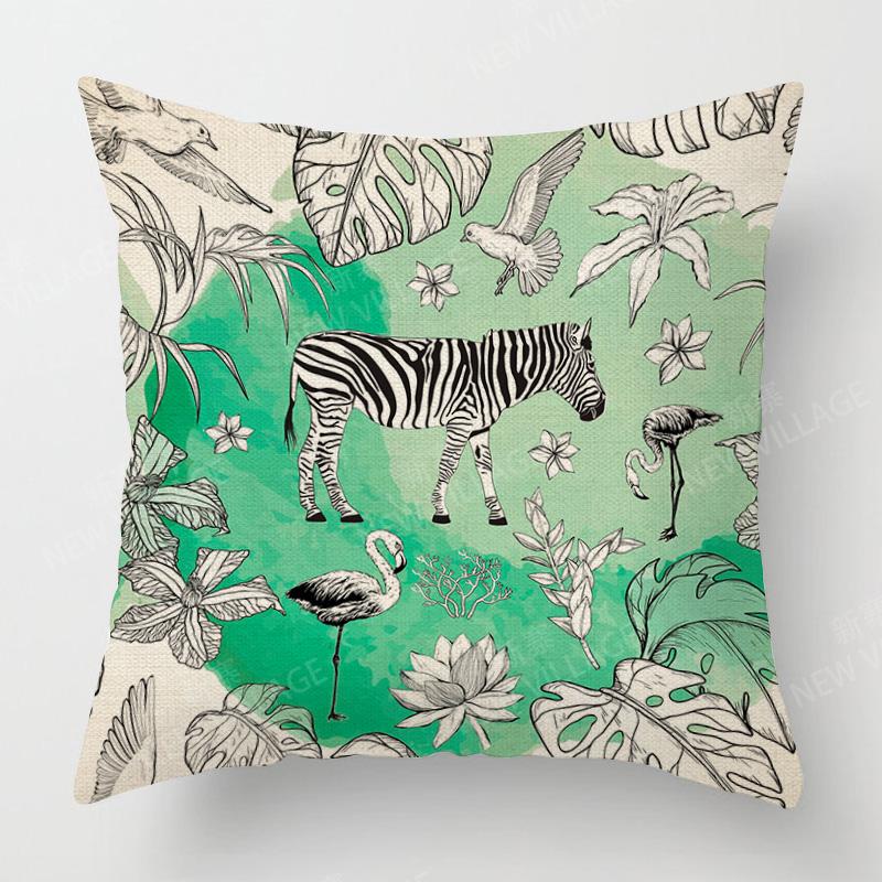Home Decor Exotic Jungle Animals Pillow Covers For Home Pattern Cushion Cover Suitable For Sofa Bedroom Car Pillow Cover
