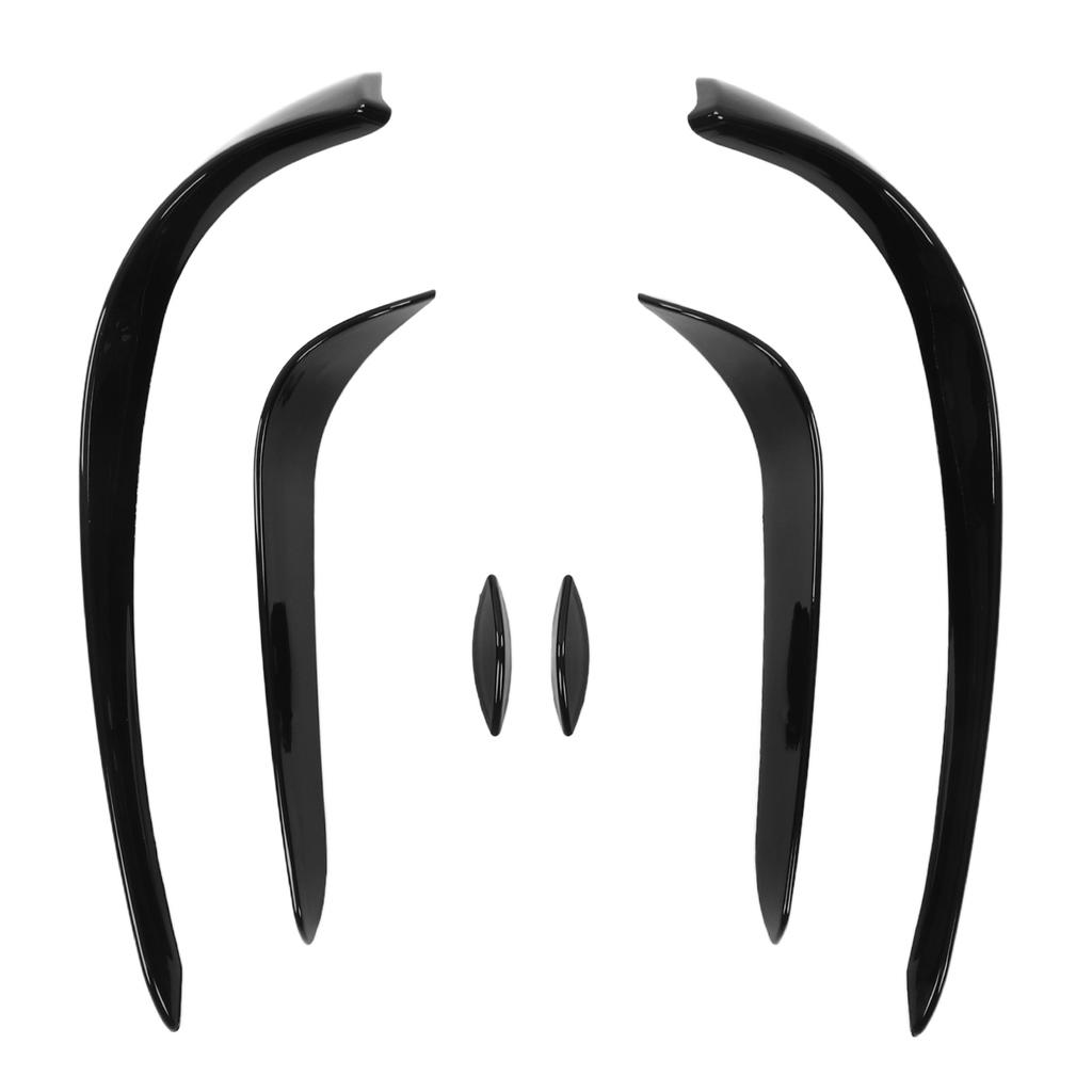 6pcs Car Front Bumper Spoiler Set Glossy Black Replacement for Mercedes‑Benz C‑Class W205 AMG‑LINE C43