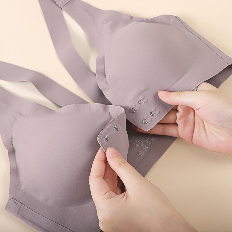 Biustonosz z głębokim dekoltem w serek z przodu, bezśladowa, bezszwowa bielizna, niewidoczny biustonosz push-up, kobiecy biustonosz bez fiszbin, piękna bielizna z tyłu