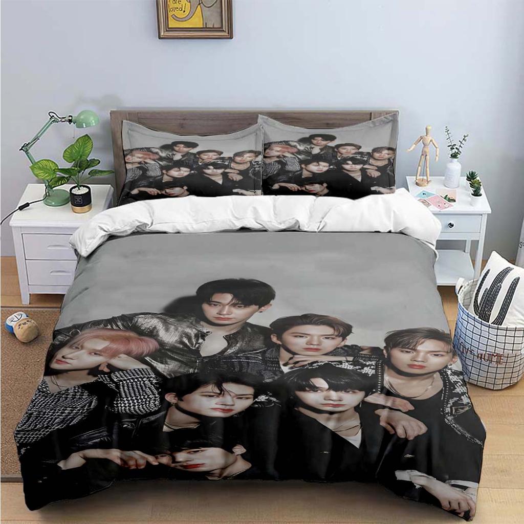 Comforter Fashion K-Pop Singer M-Monstas X Bedding Sets Exquisite Bed Supplies Set Bed Comforter Set Bedding Set Kids Gift