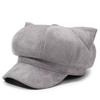 Adjustable Cat Ear Beret Warm Lining Octagonal Hat New Newsboy Cap  Women