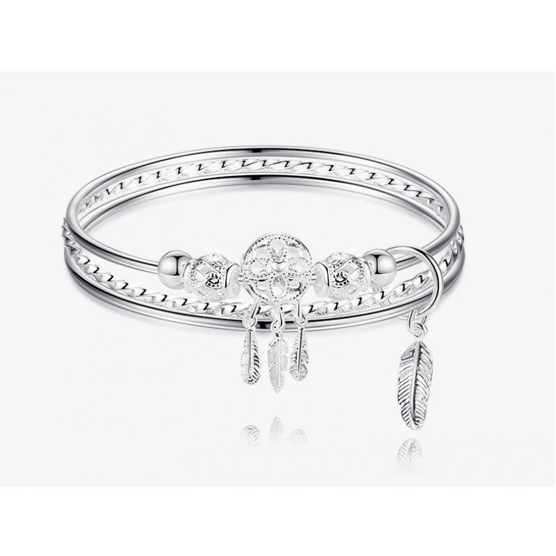 Three Lives Three Worlds 999 Sterling Silver Dreamcatcher Women s Bracelet - Stylish Pure Silver Jewelry, Perfect Birthday Gift