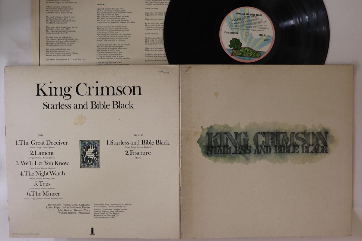 

LP Record KING CRIMSON - Starless And Bible Black ILPS9275 ISLAND 1974 UK Rock Used