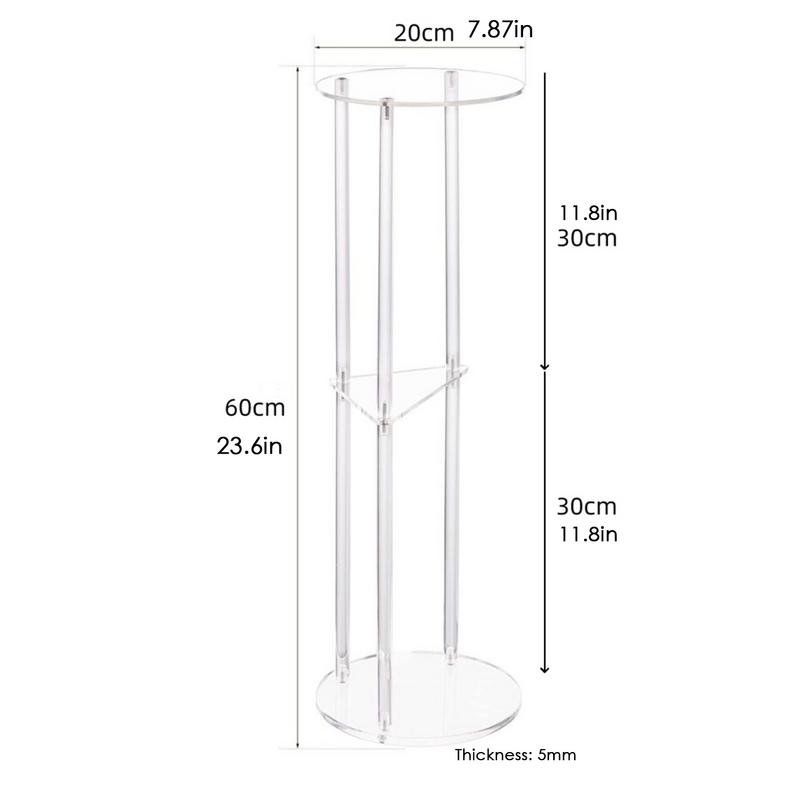 Průhledný odkládací stolek Průhledný stolek na nápoje 3patrový Malý akrylový koncový stolek/noční stolek K pohovce do obývacího pokoje K posteli do ložnice Moderní 8 X 8 X