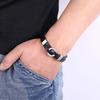 Fashion Leather Mens Bracelet Stainless Steel Buckle Charm Couple Bangles Jewelry