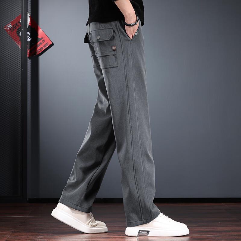 Men's Loose Straight Fit Casual Business Pants