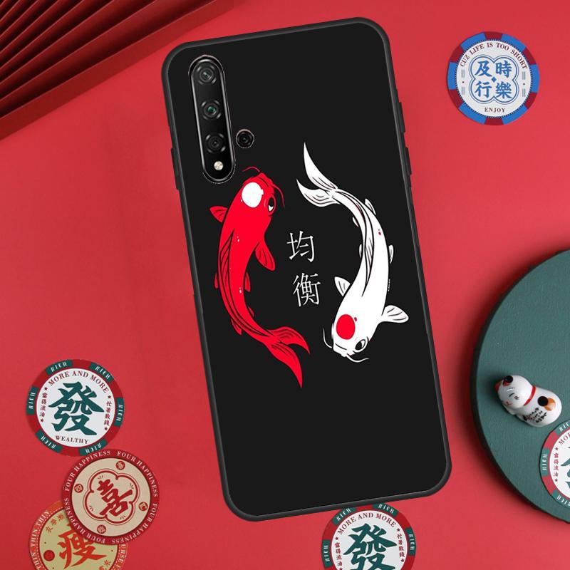 Chinese Koi Fishes For Huawei Nova Y60 Y70 Y90 Y72 Y73 Y61 Y91 7i 8i 11i 12i 12s 9 10 SE P20 P30 P40 Lite Case