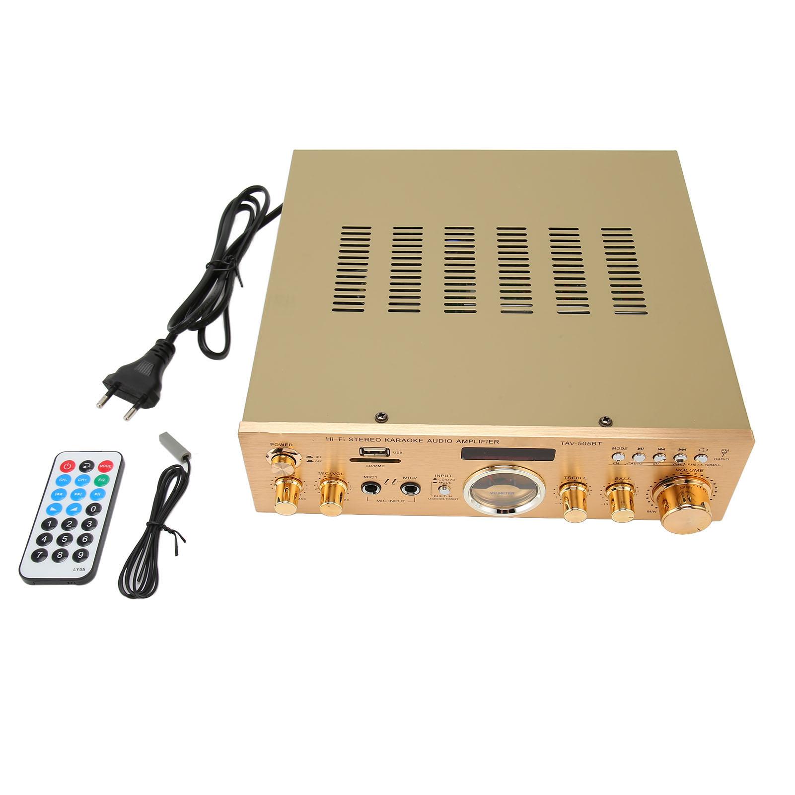 

Усилитель мощности Bluetooth HiFi Усилитель мощности из алюминиевого сплава с панелью управления и дисплеем EU Plug