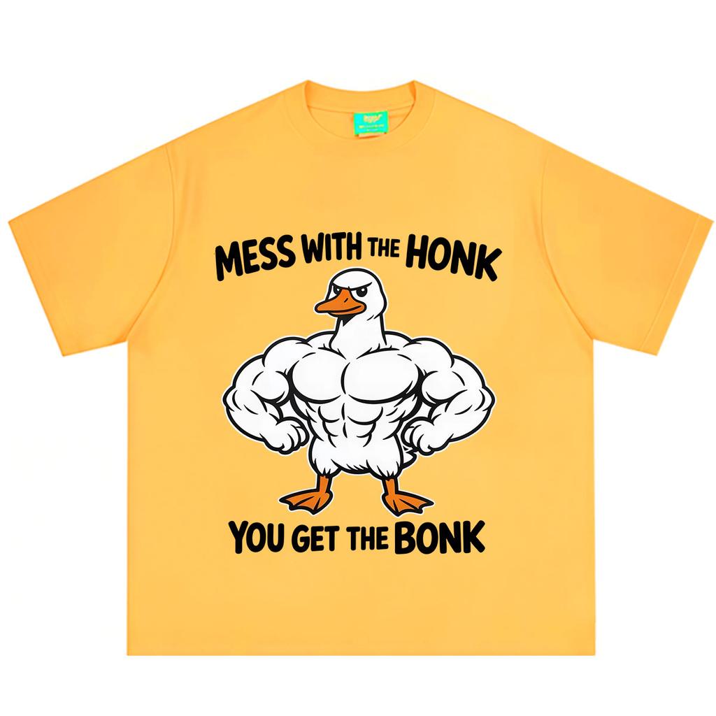 Mess with The Honk You Get The Bonk Funny Duck Meme Tshirt Unisex Unisex Hiphop Tshirt Summer Loose Casual Cotton Fashion Tshirts