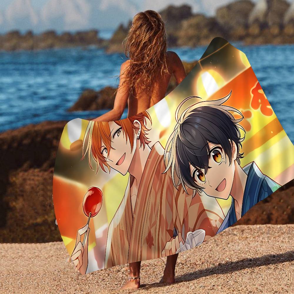 SASAKI and MIYANO Anime Beach Towel Colorful Bath Towels for Girl Microfiber Quick Dry Custom Sand Free Beach Yoga Spa Gym Pool